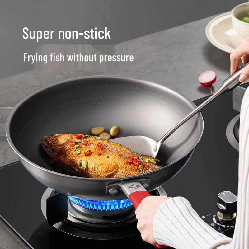 Kambach True Titanium 316L Stainless Steel Non-stick Wok