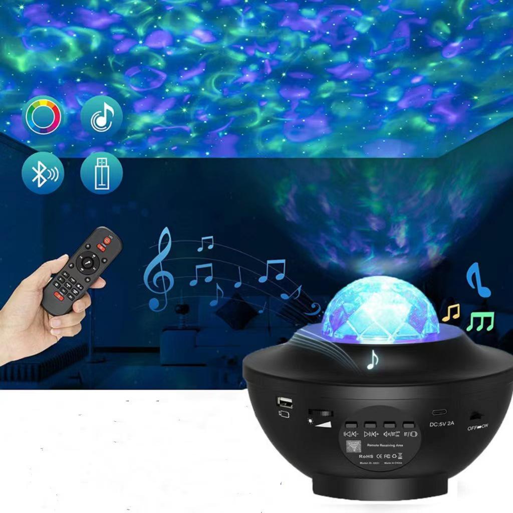 Bluetooth Starry Sky Projector Lamp with USB & Remote Control - Laser Night Light Show for Bedroom Atmosphere