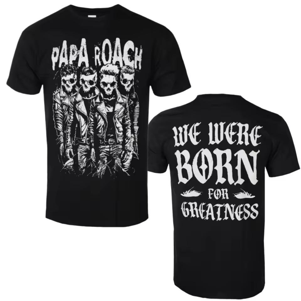 Papa Roach - Born Art Pattern Nu Metal Band T-shirt - Casual Trendy Style Cotton T-shirt for Men and Women