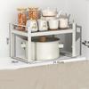 Expandable Adjustable Kitchen Organizer Space Saving Retractable Cabinet Shelf  Cabinet Internal