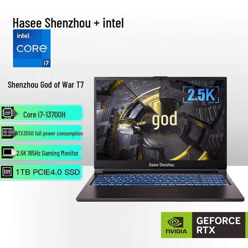 Hasee ZHAN SHEN T7 16-inch Gaming Laptop (CN version)