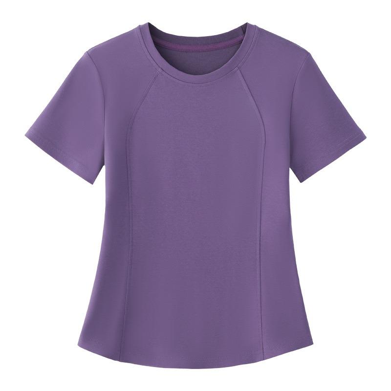 Summer New Round Neck Short-sleeved T-shirt for Women Pure Cotton Slimming Half-sleeved Top