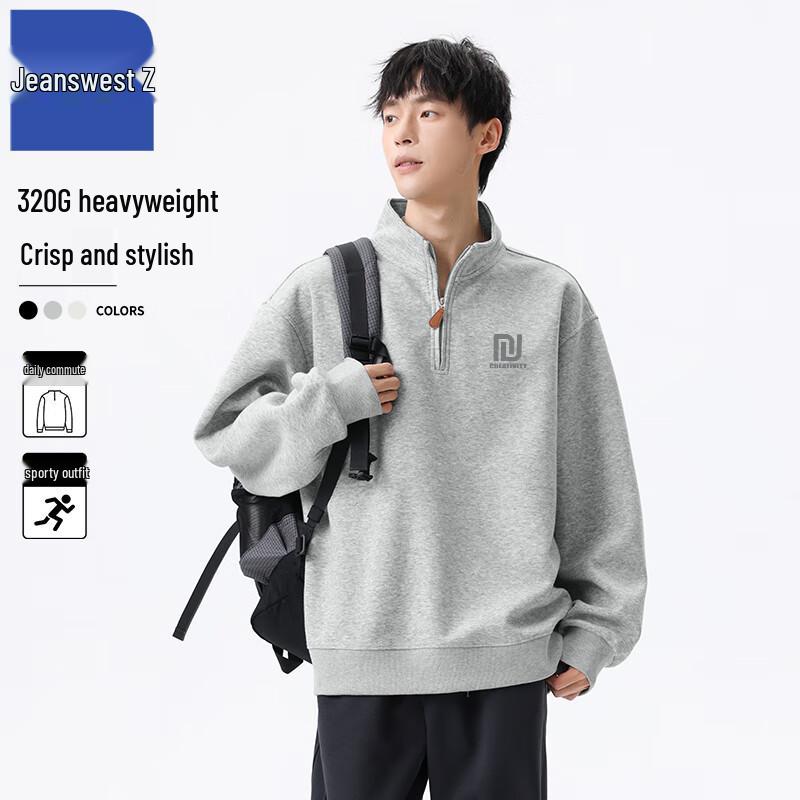 Jeanswest Men's Heavyweight Half-Zip Pullover Sweatshirt T1012