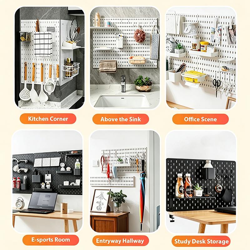 Organizador de Tablero Perforado Estante de Almacenamiento Montado en Pared Estante Colgante Accesorios para Tablero Perforado Decoración del Hogar Exhibición