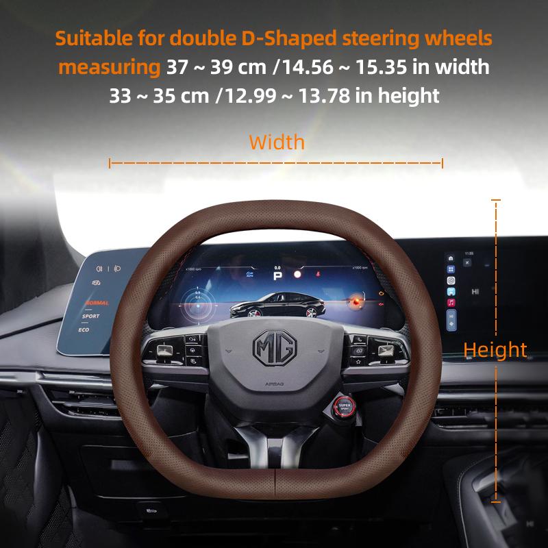 Suitable for Mg Ultra-Thin Breathable Leather Steering Wheel Cover Suitable for Zs Mg3 Hybrid Luxury 2025 One Mg4 Mulan Hs 5 6 Hector Gt Zt 4
