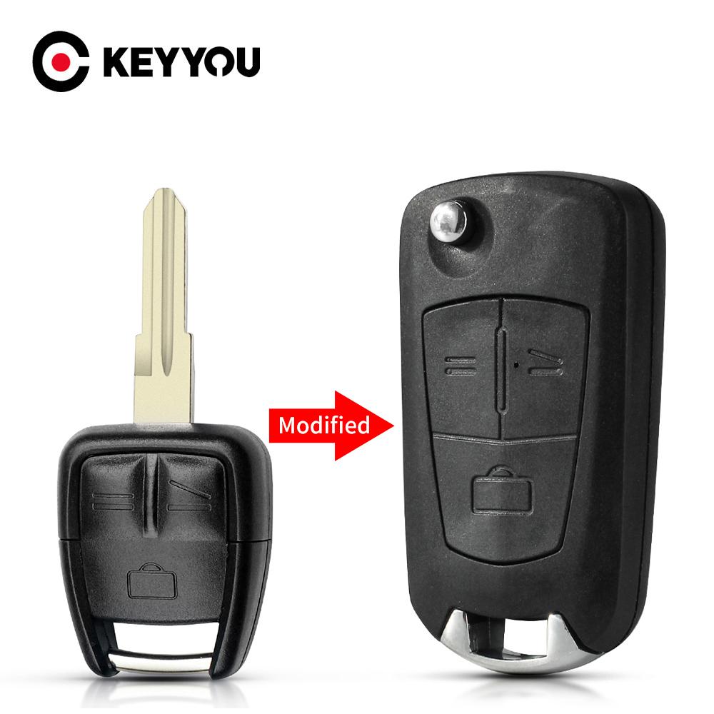 KEYYOU Remote Modified Flip Folding Car Key Shell For Opel VAUXHALL Vectra Astra Zafira 3Buttons HU100 HU46 Blade Fob Case