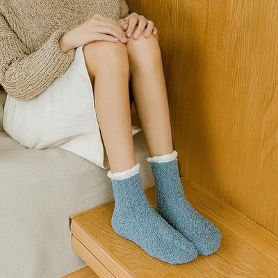 Damen Flauschige Socken Winter Weiche Warme Hausschuhe Gemütliche Fleecegefütterte Hausbodensocken Verdickte Thermische Schlafsocken