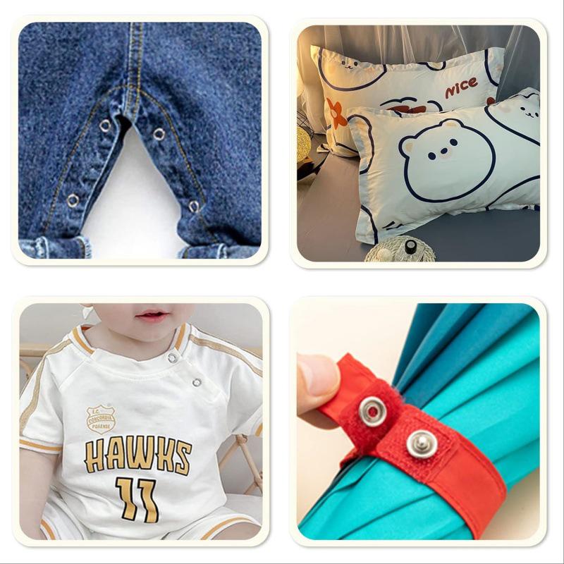 Colorful Five-Prong No-Sew Metal Snap Buttons for Baby and Mother Garments.