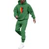 Men's Solid Color Flag Print Hooded Universal Versatile Hooded Sweatshirt Sweatpants Casual Sports Suit