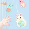 Children Brain Game Entertainment Cartoon Push to Play Pendant Hand Eye Coordination Finger Training Whacking Mole Toy with Hanging Rope Kids Toys