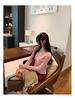 Korean Style Pink U-Neck Slimming Long-Sleeve Women's Base Layer Top for Autumn/Winter