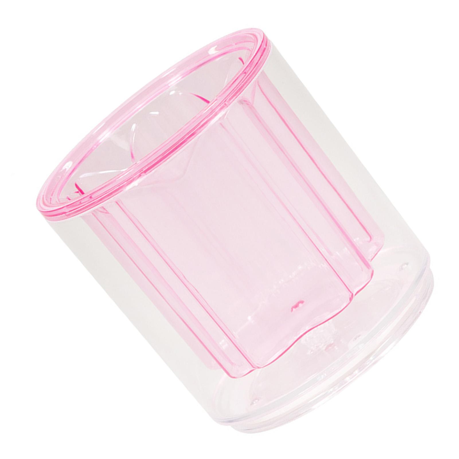

Pencil Pen Holder Cup Plastic Rotatable Transparent Round Desktop Stationery Makeup Brush Storage for School Home