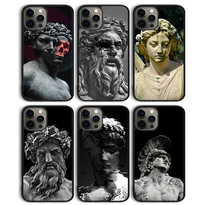 Griechischen Gott Statue Gesicht Telefon Fall Zurück Abdeckung Für iPhone 7 8 Plus 6S 5S SE 2020 11 Pro max 13 Pro Max 12 mini X XS Max XR Coque