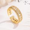 New Gold Square Rhinestone Ring: Luxurious & Unique Women's Hand Jewelry with a Distinct Design