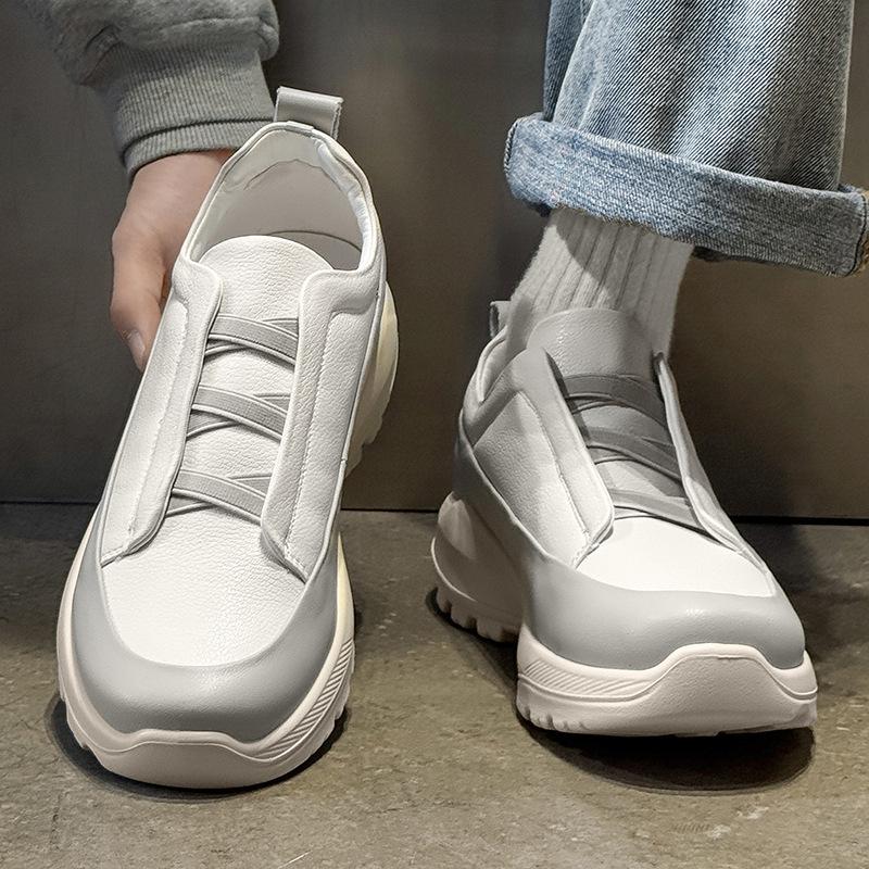 One-Pedal Lazy Shoes Men'S Shoes New Platform Leisure Sports Jogging Shoes Trendy Fashion White Shoes