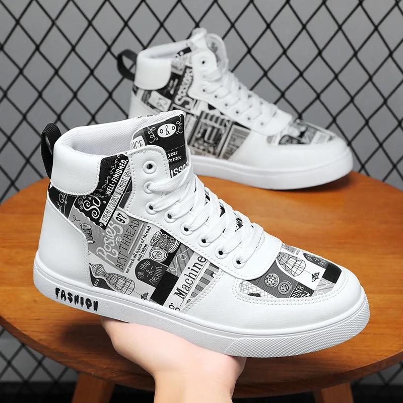 Herren Lauf-Sneaker Walking Lederschuhe Jugend Casual Cricketschuhe Modetrend Boardstiefel Komfort Skateboard Schuhe Sneakers