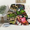 Cartoon Game Art Horror M-Madballs Skull Blanket Flannel Comfort Soft Plush Blanket For Picnic Beds Sofas Homes And Bedrooms