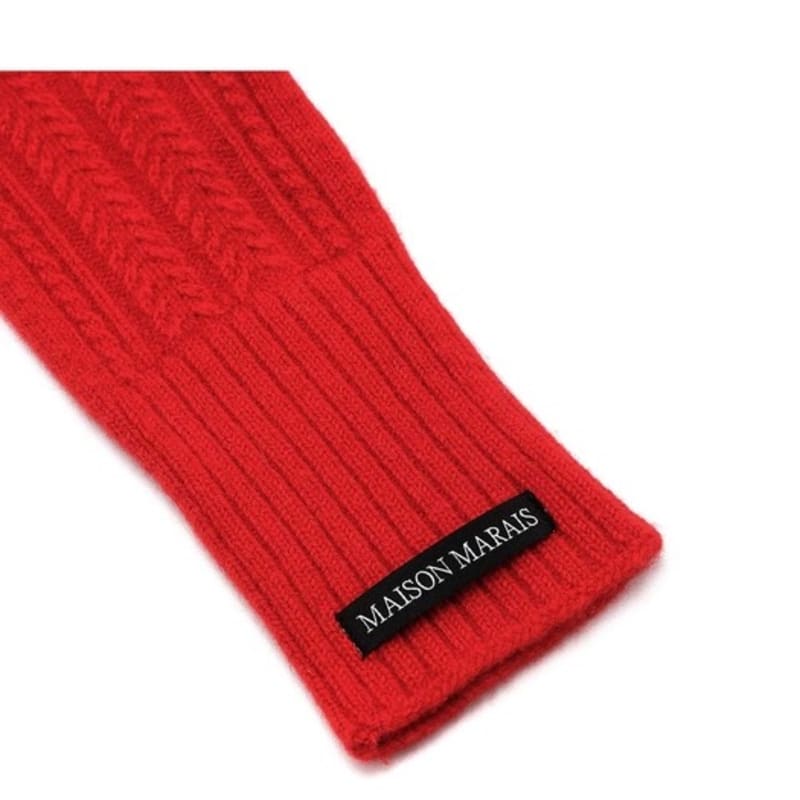 MAISONMARAIS Wool Cash Gloves, Red