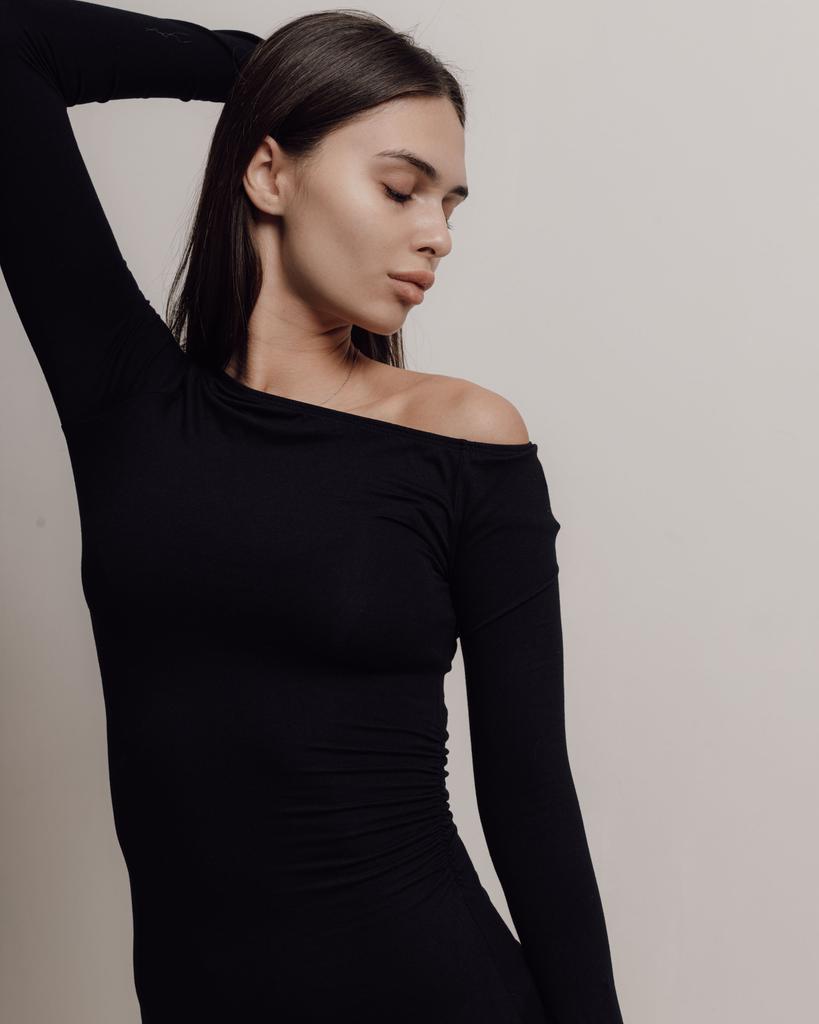 Elbise uzun Dilvin 91140 S siyah