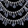 1Yard Transparent Pendant Chain Glass Rhinestone Trim Glitter Silver Rhinestone Ribbon Craft DIY Decoration