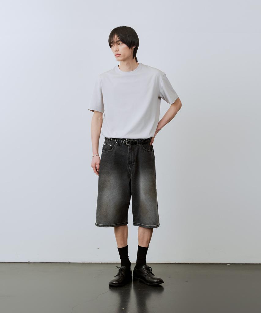 LEIRE Vintage Washed Bermuda Shorts [Black]
