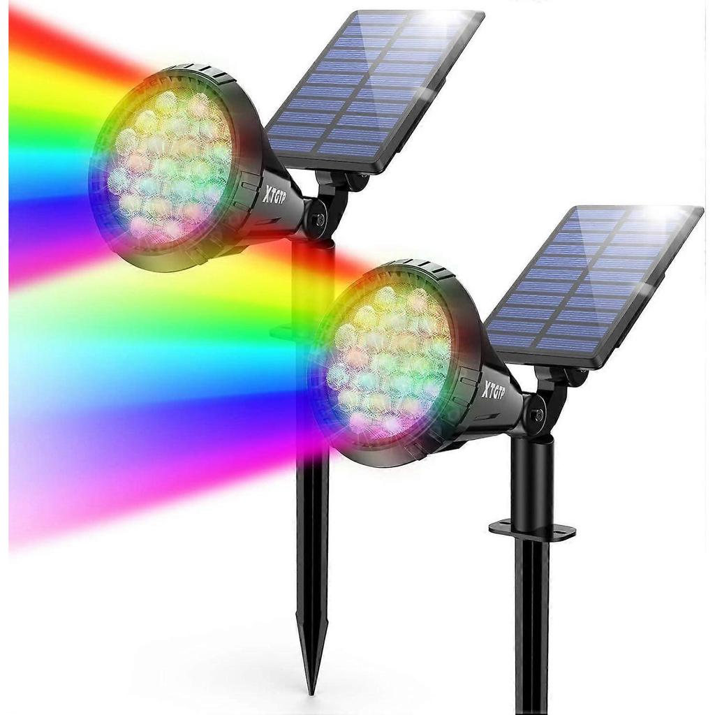 Solar Color Spot Lights Outdoor, 21 LEDs Color Changing Outdoor Lights, IP67
