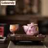 110ml Powder Yin Purple Hand-painted Small Flower Teapot Antique Tea Infuser Pot Tea Making Kettle With Filter Cha Ornaments