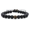 8mm Tiger Eye White Pine Adjustable Bracelet