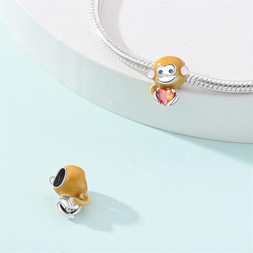 Pendant Charm Bead Copper Dreamy Blue Heart Beads Fit Original Bracelet For Jewelry Making Valentine'S Day Gift