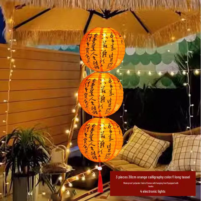 Waterproof Silk Lantern for Outdoor Mid-Autumn Festival Decor