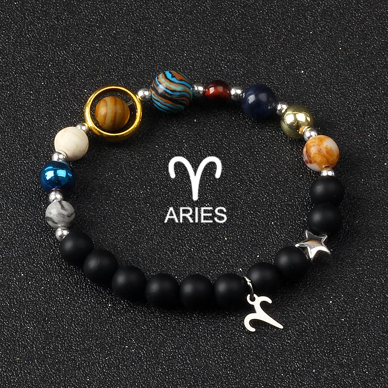 Solar System Galaxy Planets Bracelets for Women Women Zodiac Virgo Cancer Leo Libra 12 Constellation Charm Bracelet Jewelry Gift