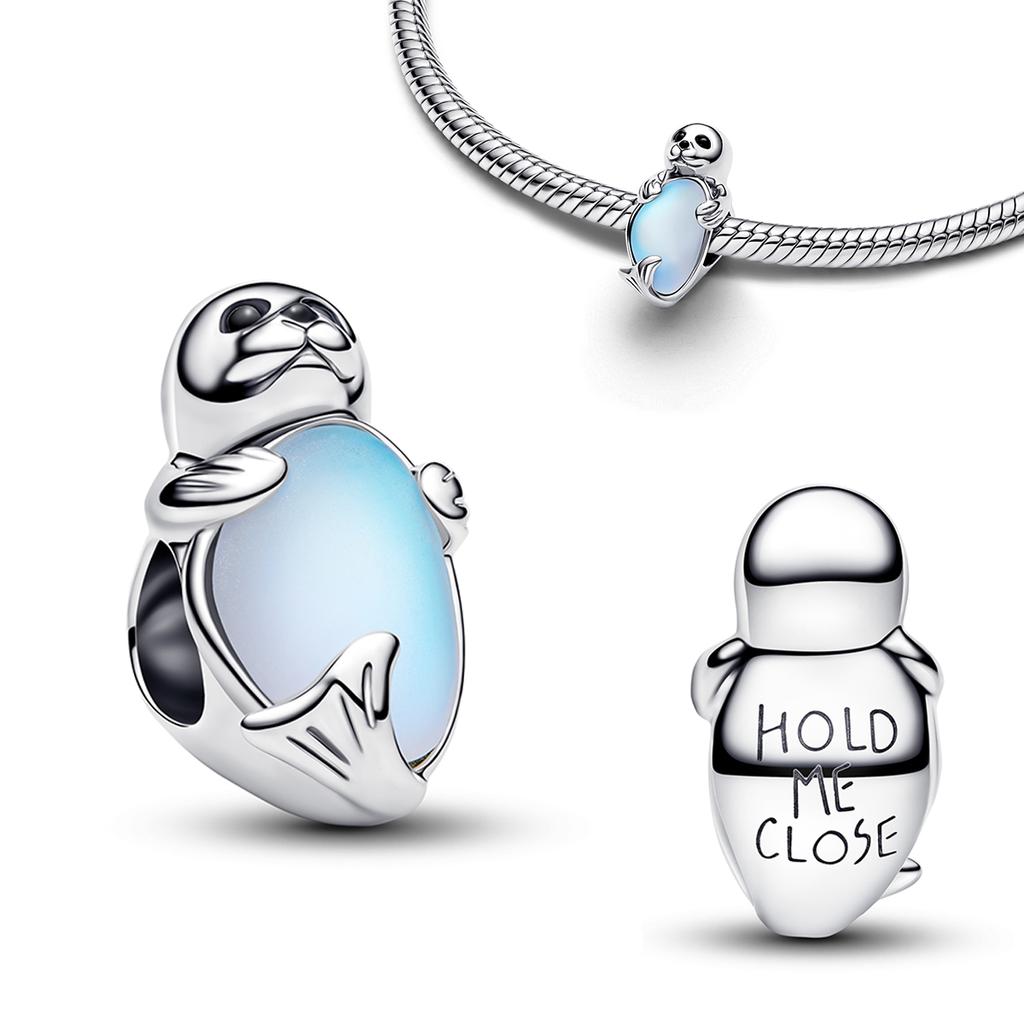 Brandneue Authentische Originale Kupfer Metall Blaue Charm-Perlen-Komponenten Mond Schmetterling Kristallkugel-Perlen-Komponenten Anhänger-Perlen-Komponenten Kompatibel