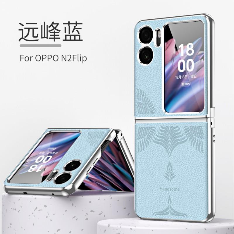 Premium Kunstleder Hülle für OPPO Find N2 Flip Vollständige Abdeckung Galvanisiert Geprägtes Design Stoßfest Kratzfest