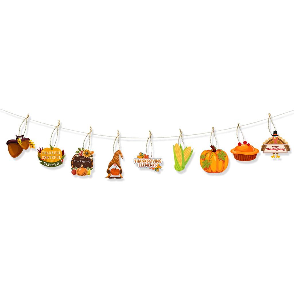 Thanksgiving Decorative Pendant Cartoon Pumpkin Corn Turkey Tag Pendant Customization