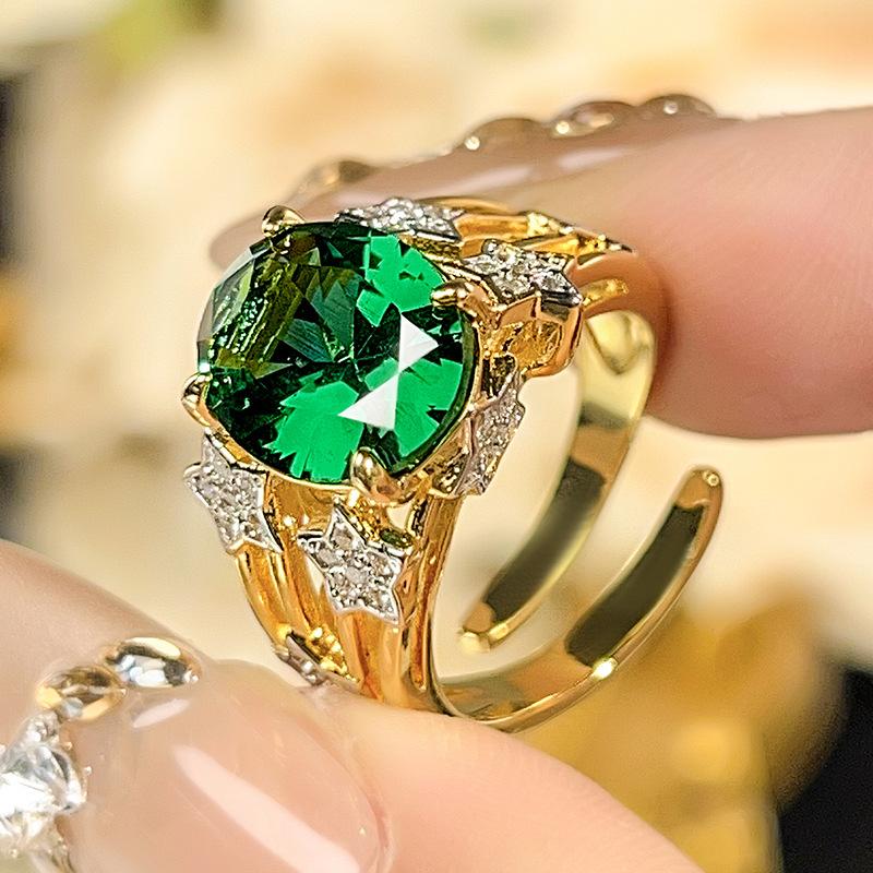 

Роскошное кольцо в стиле «тяжелой промышленности», женское ювелирное изделие, «Цвет сокровищ», роскошная премиальная партия