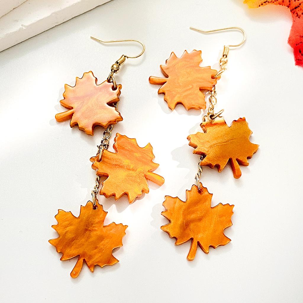 2026 Retro Red Zircon Maple Leaf Stud Earrings – Light Luxury Fashion Jewelry for Women