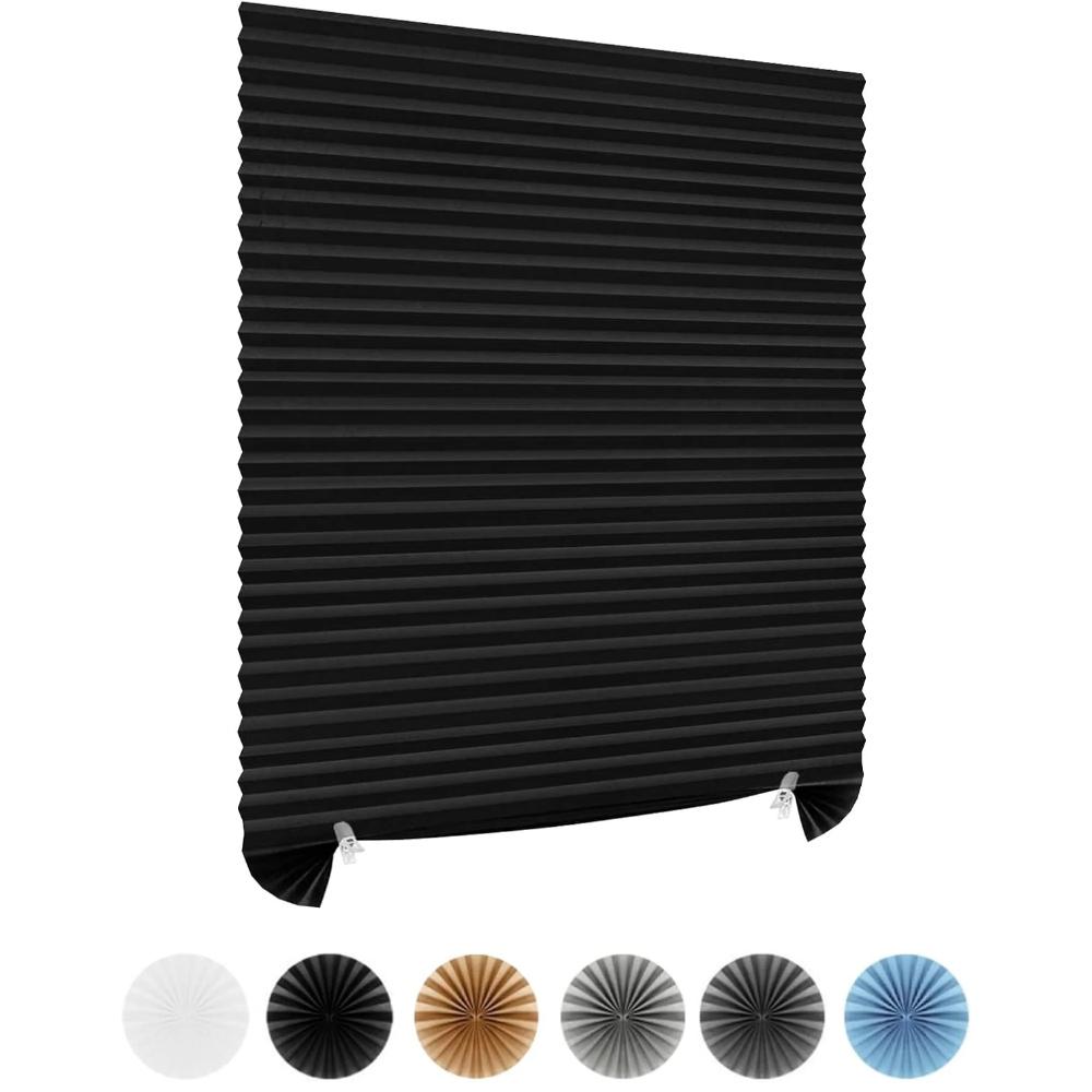 Pleated Window Blinds Temporary Window Shades Cordless Light Filtering Pleated Paper Shades Room Darkening Blind for Home Office