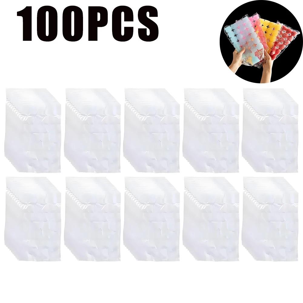 Premium Clear Self Sealing Ice Cube Bags Food Safe Plastic Freezer Bags Kitchen Accessories for Making Ice Easy and Convenient