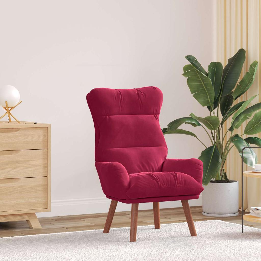 Armchair Wine Red 69 X 74 X 93 Cm Velvet