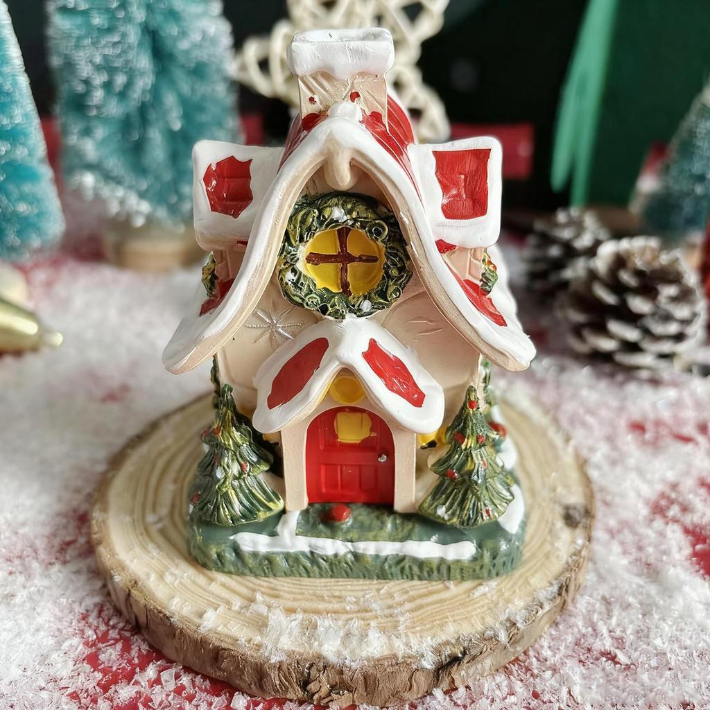 Incense Burner Holder Christmas Cabin Tabletop Decor Log Cabin Incense Burner For House Home Living Room Meditation Spa Holiday