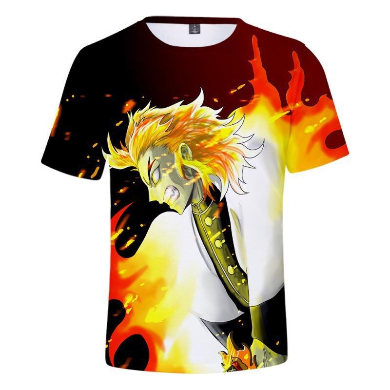 Letní Nová Série Ghost Slayer Dětské Oblečení 3D Barevný Tisk Ležérní Módní Pohodlné Tričko s Krátkým Rukávem