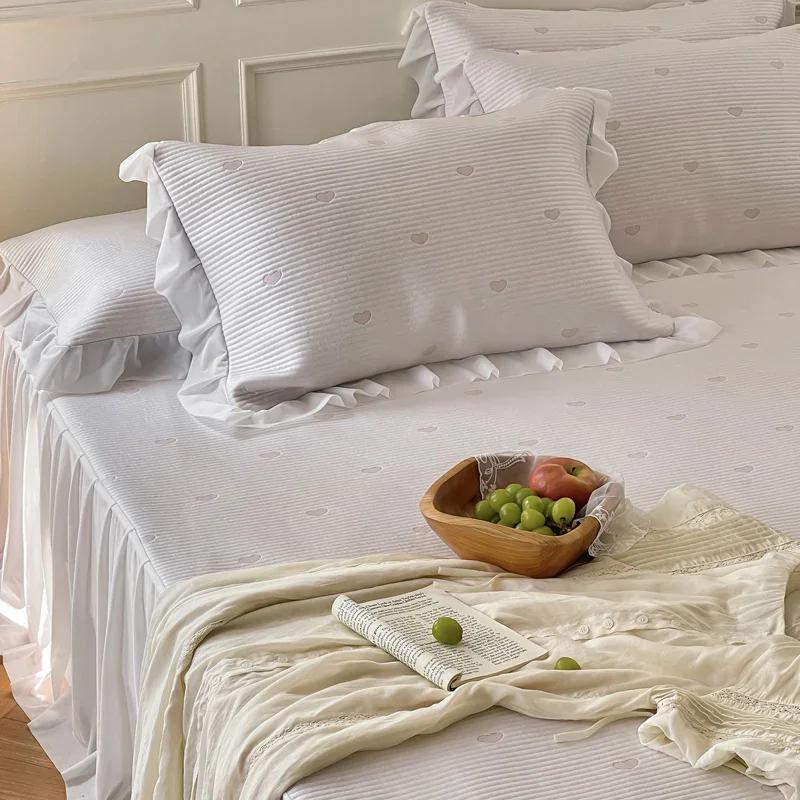 Simple Jacquard Bed Skirt with Cool Ice Muscle Air Conditioning Mat with Ice Silk Mat for Girl Air Conditioning Room Mat