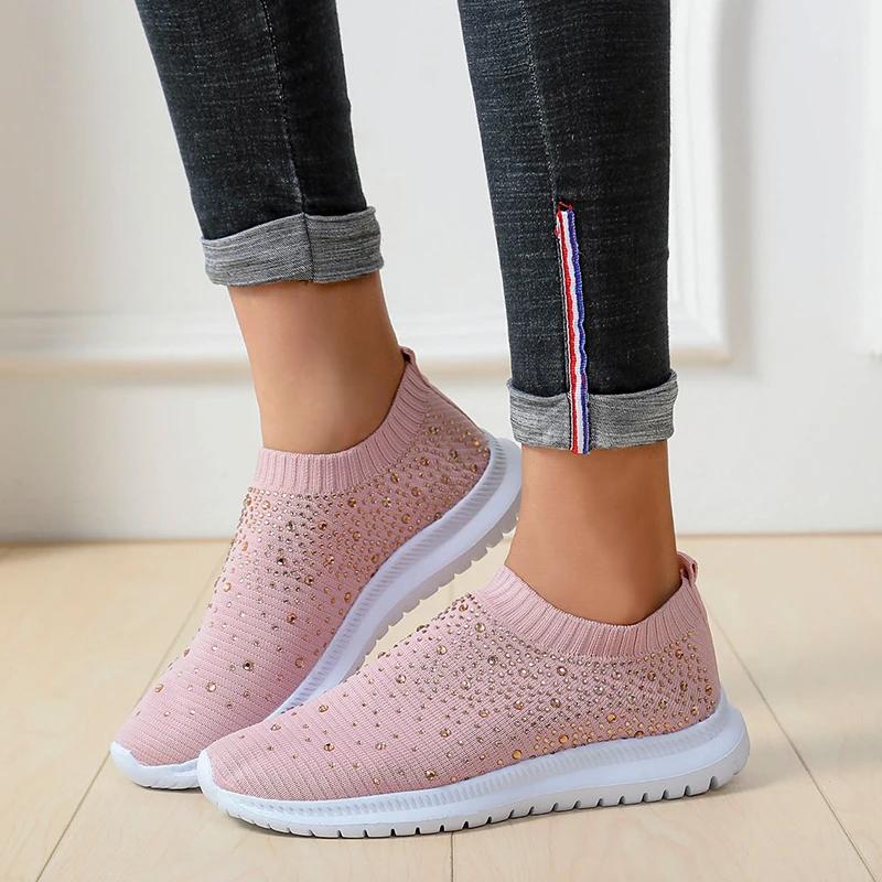 Scarpe da jogging da donna con mesh traspirante, ballerine comode, suole morbide, sneakers casual da donna, zapatos de mujer antiscivolo