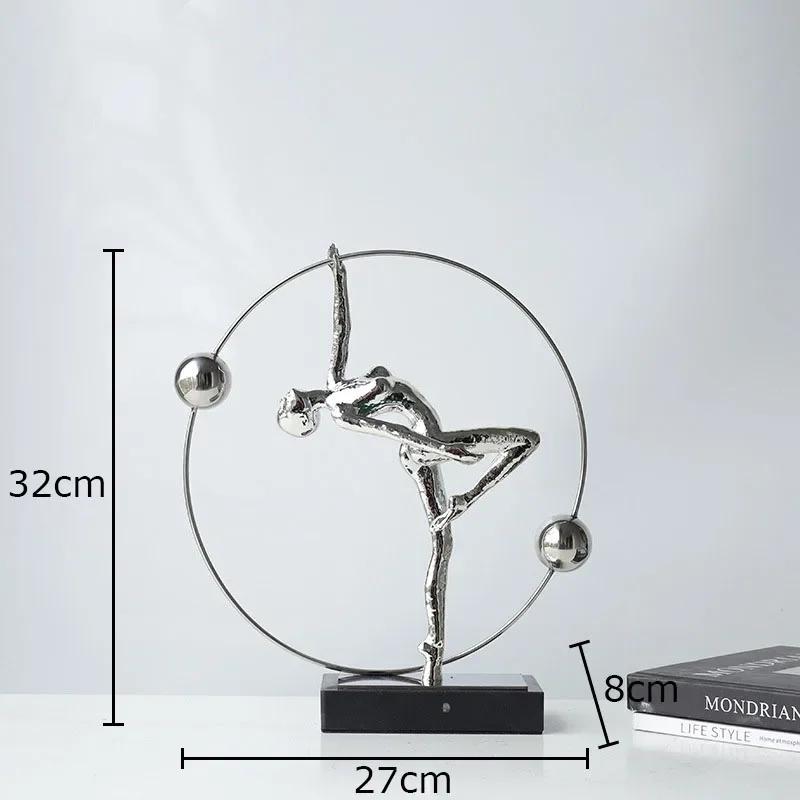 Cast Iron Gymnast Figures Statue Abstract Crafts Desk Decoration Ornaments Minimalism Character Sculpture Room Aesthetics Decor