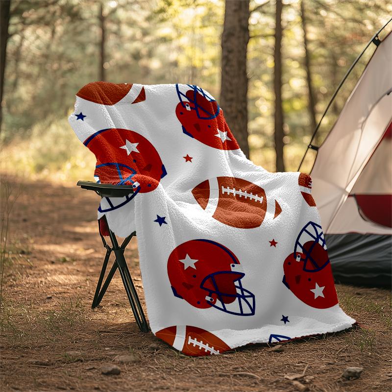 American football Theme Printed Blanket - Perfect for Couch, Bed, Travel & Outdoor Use | Machine Washable, Cozy & Durable.