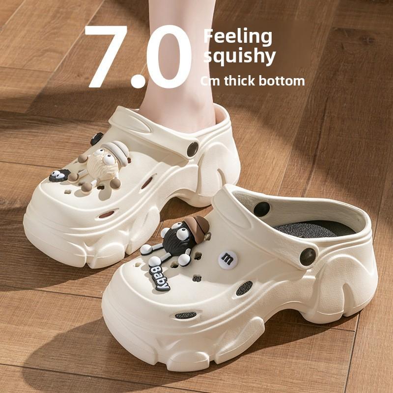 Damen Hausschuhe Strandsandale Erhöhende Schuhe Sommer Anti-Rutsch Zehenumschließende Sandalen Tragen Strand Outdoor