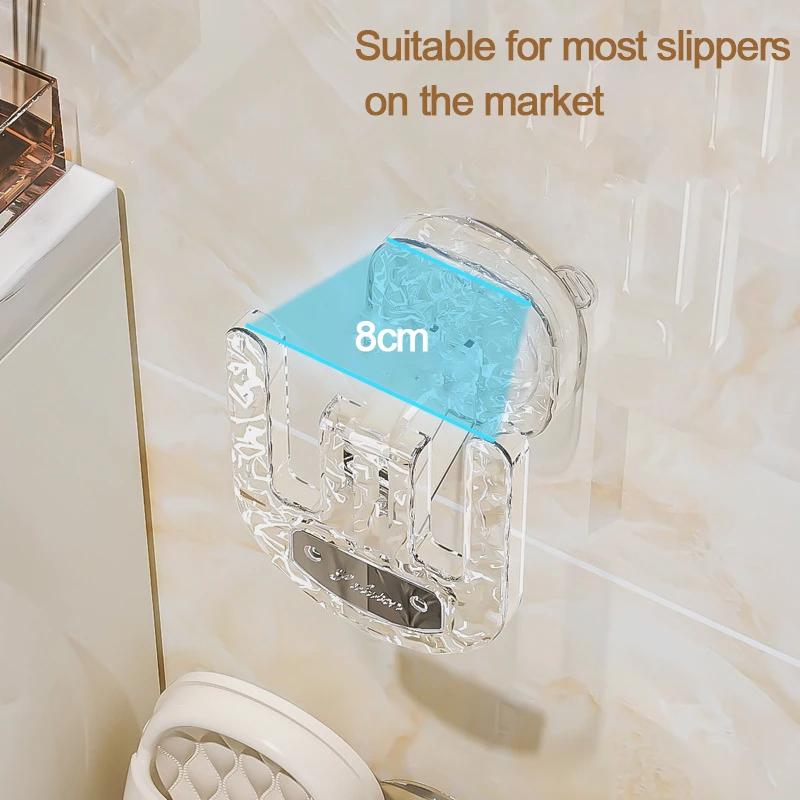 Wandmontierter Pantoffel-Aufhänger, stanzfreier Haken für Schuhe, Saugnapf, Schuhregal, Badezimmer-Hausschuhe-Aufbewahrungshaken