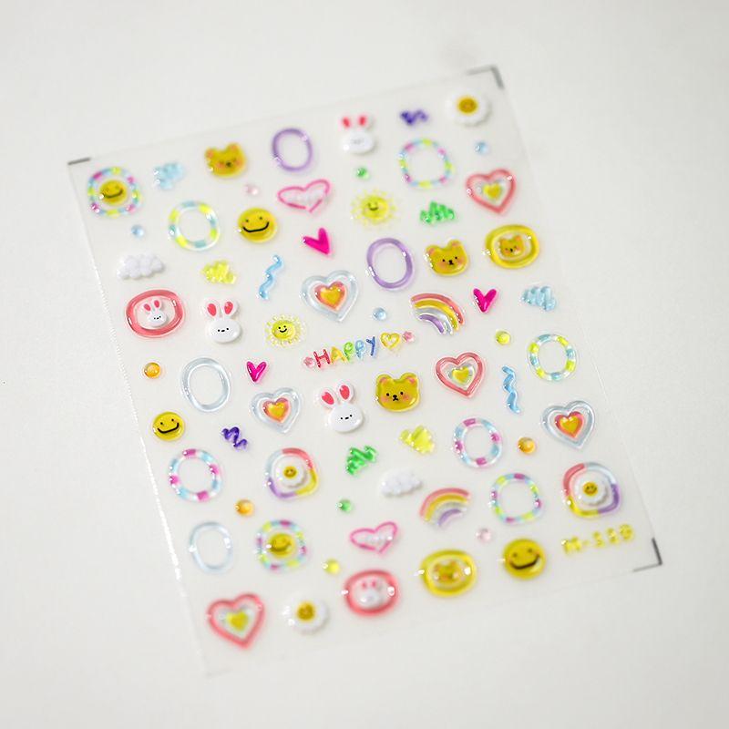 

Season Jelly Lines Rainbow Love Three-Dimensional Relief Nail Stickers Waterproof Nail Sticker Decorative Sticker Ornament M119 M119 (jelly)