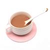 Simple Heat Insulation High Temperature Anti-perm PU Mat Dining Table Cup Pad Round Table Coaster For Glasses Geometric Coasters