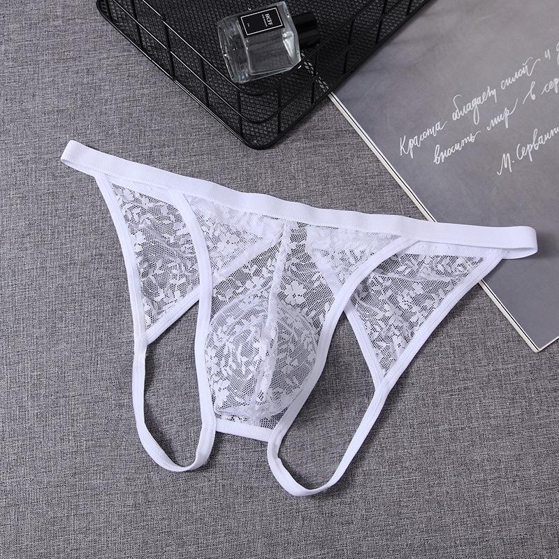 Men's Sissy Lace Pouch Panties Femboy Jockstrap Underwear Panty See-Through Lingerie Gay Crossdressers Butt Cut-Out UnderpantGood product